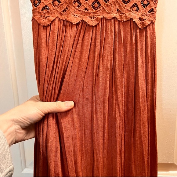 Free People Women Adella Sleeveless Slip Dress Ochre long copper colored - Picture 10 of 13